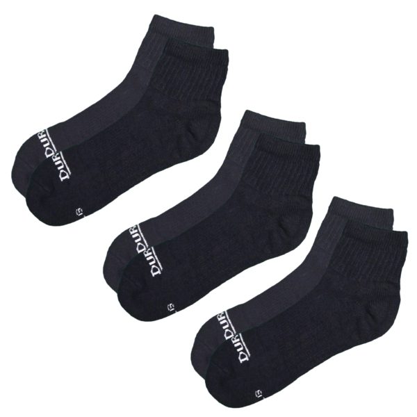 DURABILTTM Adult Cotton Ankle Sport Sock 3-Pack (Black) – Sock-Hound.com